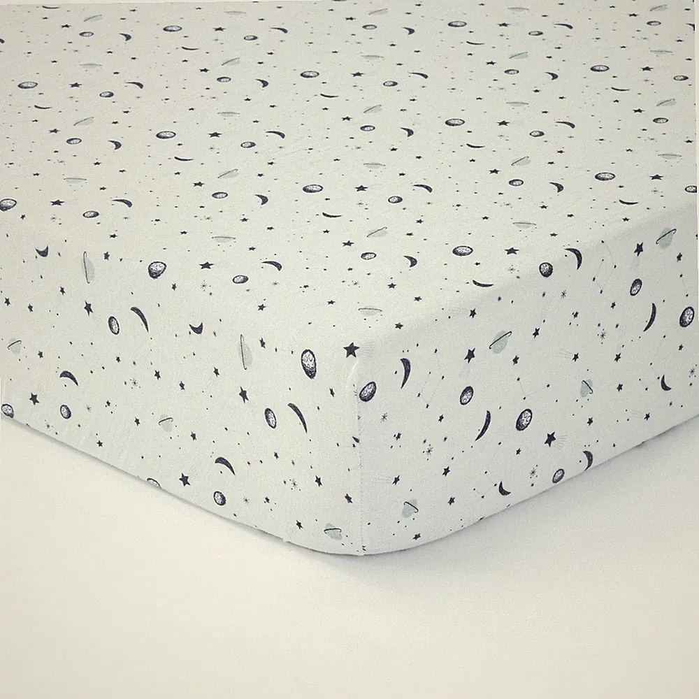 1 Pack Crib Sheets Cotton Soft Breathable Muslin Planet Standard Toddler Bedding