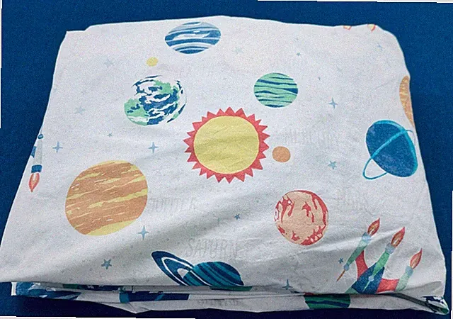 1 Pottery Barn Kids FULL FITTED Sheet Solar System Rocket Planets Space Organic