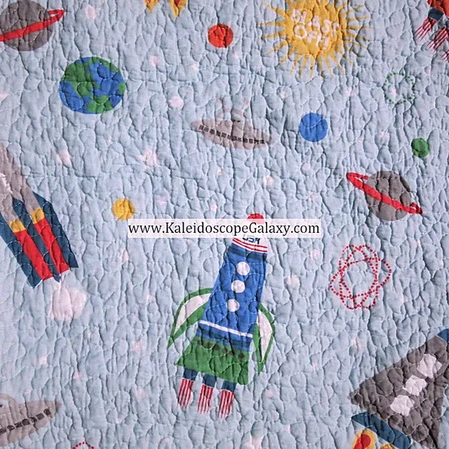 10pc Twin Quilt PLANETS ASTRONAUT SATURN MARS EARTH ASTRONOMY SPACE