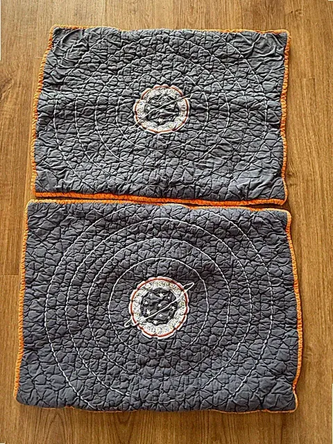 2x Pottery Barn The Land of Nod Solar System Standard Shams Planets Blue Cotton