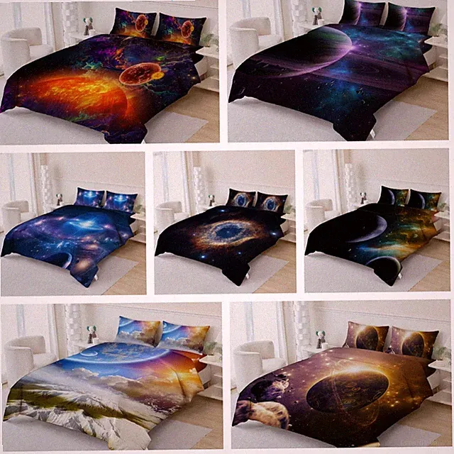 3D Space Planets Quilt Cover Duvet Cover Comforter set