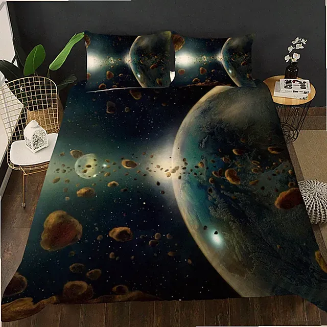 3D Space Universe Planet Quilt Cover Set Bedding Sets Pillowcases