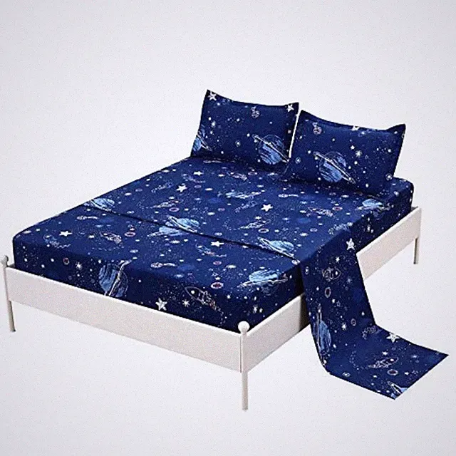 4 Pcs Bedding Set Space Galaxy Sheets,Planets Stars Queen Sheet Set for Kids...