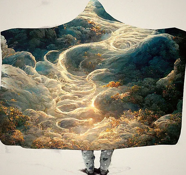 Amazing Earth Alien Planet with Clouds Hooded Blanket #2