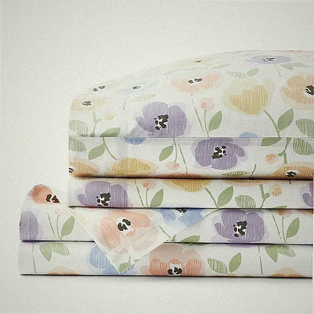 Company Kids Classic Cool Organic Cotton Percale Bed Sheet Set - Multicolor