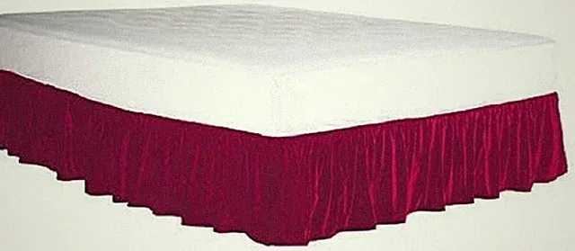 Elastic Velvet Bed Skirt Dust Ruffled Easy Fit Bed Skirt Pink, Queen 14" Drop