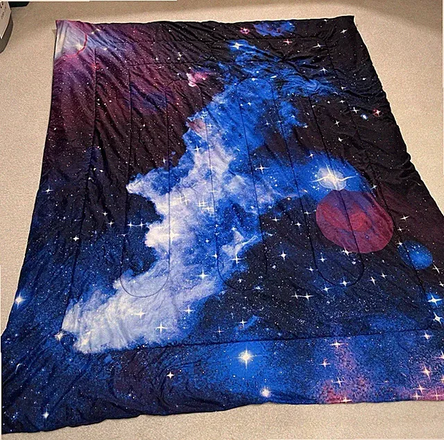 Galaxy Twin Comforter Blanket Cosmic Stars Space Nebula 100% Polyester 60"x87"