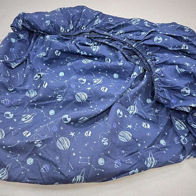 Gap twin fitted sheet blue planets night sky 100% cotton space modern