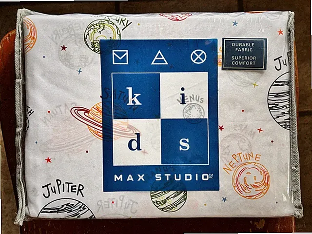 Max Studio Kids SOLAR SYSTEM PLANETS FULL Size Sheet Set - OUTER SPACE STARS