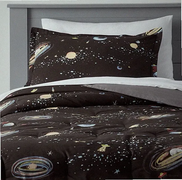 Pillowfort Twin Glow in the Dark Space Comforter Set Kids Bedding New w/ Sham