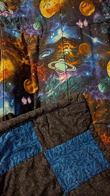 Planets Space Solar System Quilt 44"x 63"