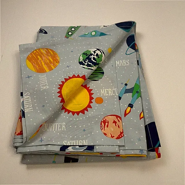 Pottery Barn Kids Solar System Sheet Twin Flat Org Cott Spaceships Planets