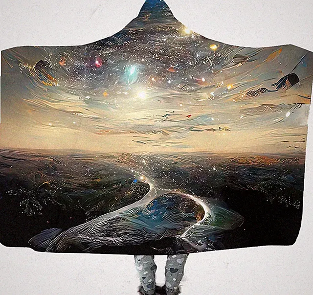 Rivers On A Alien Planet Hooded Blanket, Very Warm #10