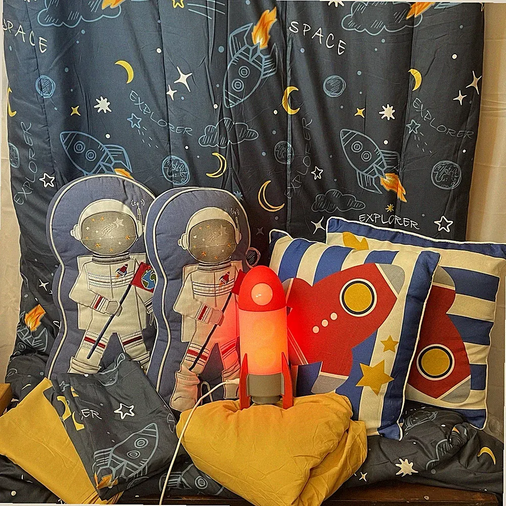 Sleep Zone Full/Queen Bedding & Room 13 Pc Kid SPACE GALAXY PLANETS STARS PreOwn