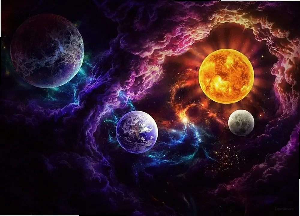 Solar System Sun Space Moon Earth Galaxy Planet Mink Soft Faux Fur Throw Blanket