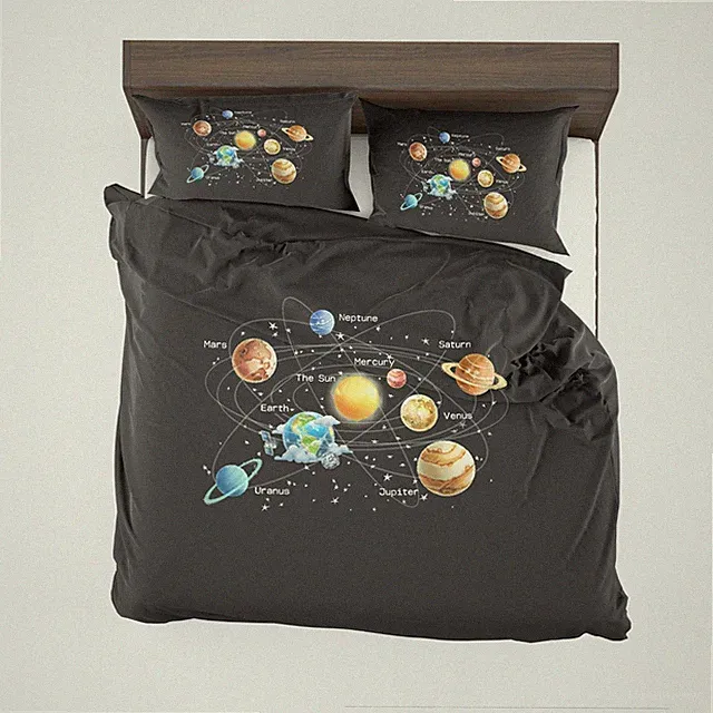 Space Comforter or Duvet Cover girls boys bedding planets bedding solar system