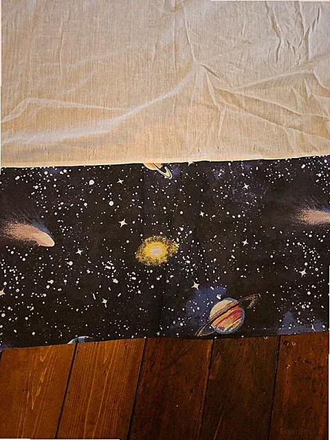 Vintage Solar System Outer Space Twin Bedskirt Black Planets Galaxy